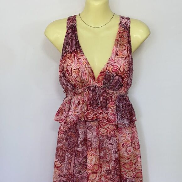 Voyage Los Angeles Dress Pink Paisley “Mediterranean Capri” Dress Sz Sm - Picture 4 of 7